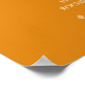 Silver Confetti Oranje Weddenschap Welkom Poster (Hoek)