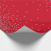Silver Confetti over Cherry Red vakantiestijl Cadeaupapier (Hoek)