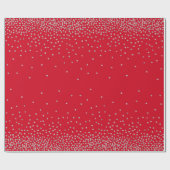 Silver Confetti over Cherry Red vakantiestijl Cadeaupapier (Vlak)