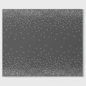 Silver Confetti over donkergrijze feeststijl Cadeaupapier (Vlak)