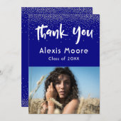 Silver Confetti Over Navy, Foto Afstudeerder 4 Dan Aankondiging (Voorkant / Achterkant)