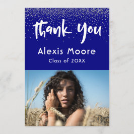 Silver Confetti Over Navy, Foto Afstudeerder 4 Har Aankondiging