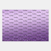 Silver Confetti Paars Ombre Inpakpapier Vel (Voorkant)