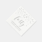 Silver Confetti Persoonlijke 40e verjaardag Servet (Hoek)