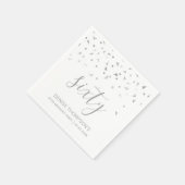 Silver Confetti Persoonlijke 60e verjaardag Servet (Hoek)