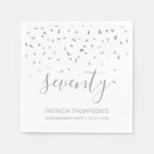 Silver Confetti - Persoonlijke 70e verjaardag Servet (Voorkant)