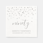 Silver Confetti - persoonlijke 90e verjaardag Servet (Voorkant)