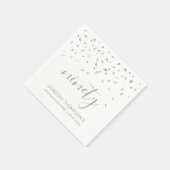 Silver Confetti - persoonlijke 90e verjaardag Servet (Hoek)