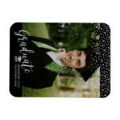 Silver Confetti Photo Afstuderen aangekondigd Magneet (Horizontaal)