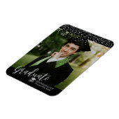 Silver Confetti Photo Afstuderen aangekondigd Magneet (Linkerzijde)