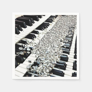 Silver Confetti Piano Keys Servet