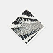 Silver Confetti Piano Keys Servet (Hoek)