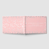 Silver Confetti Pink Blush Elegant Wedding Gastenboek (Volledig)
