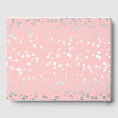 Silver Confetti Pink Blush Elegant Wedding Gastenboek (Achterkant)