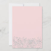 Silver confetti roze florale waterverf baptisme kaart (Achterkant)