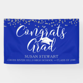 Silver Confetti Script CONGRATS AFSTUDEERDER Royal Spandoek