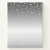 Silver Confetti Sparkle Uw foto gepersonaliseerd Notitieboek (Achterkant)