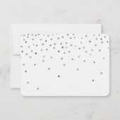 Silver Confetti Stippen Bruiloft RSVP (Achterkant)