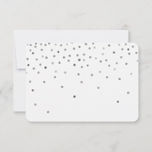 Silver Confetti Stippen Bruiloft RSVP (Achterkant)