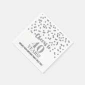 Silver Confetti viert 40 jaar verjaardag Servet (Hoek)