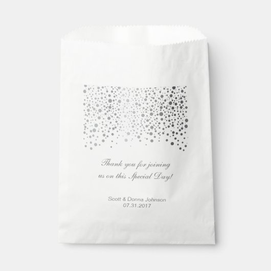 Silver Confetti Wedding Bedankzakje (Voorkant)