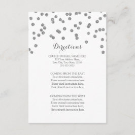 Silver Confetti Wedding Direction Insert Informatiekaartje