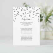 Silver Confetti Wedding Direction Insert Informatiekaartje (Staand voorkant)