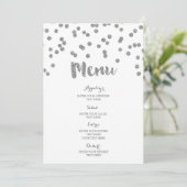 Silver Confetti Wedding Menu (Staand voorkant)