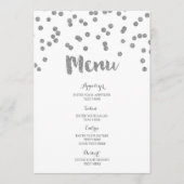 Silver Confetti Wedding Menu (Voorkant)