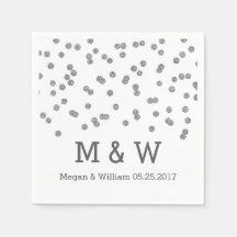 Silver Confetti Wedding Monogram