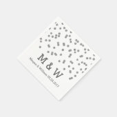 Silver Confetti Wedding Monogram Servetten (Hoek)