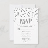 Silver Confetti Wedding RSVP-kaarten RSVP Kaartje (Voorkant)