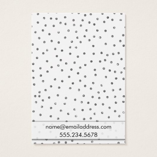 Silver Confetti White Earring Holder Display Kaart (Achterkant)