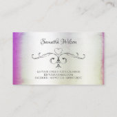 Silver  Corners Paars Pink Shimmery Marble Visitekaartje (Achterkant)