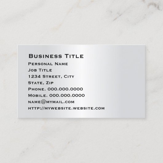 Silver Corporate Attorney Visitekaartje (Achterkant)