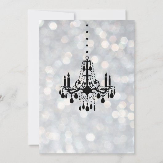 Silver Corporate Chandelier Holiday Party nodigt u Kaart (Achterkant)