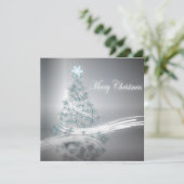 Silver Corporate Christmas Dinner Party Uitnodigin Kaart (Staand voorkant)