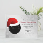 Silver Corporate-feestdag Bowling-partij Invite Kaart (Staand voorkant)