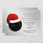 Silver Corporate-feestdag Bowling-partij Invite Kaart (Voorkant / Achterkant)