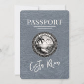 Silver Costa Rica Passport Uitnodiging voor bruilo (Achterkant)