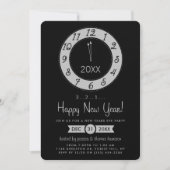 Silver Counting to Midnight New Years Eve Party Kaart (Voorkant)