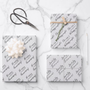 Silver Couple Verloving, bruiloft en Jubileum Inpakpapier Vel