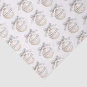 Silver Cream Bows Ornaments Christmas Tissuepapier (Detail)