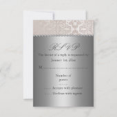 Silver/Cream RSVP-kaart RSVP Kaartje (Voorkant)