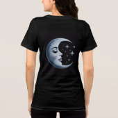Silver Crescent Moon Black Tri-Blend Shirt (Achterkant)