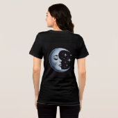 Silver Crescent Moon Black Tri-Blend Shirt (Achterkant volledig)