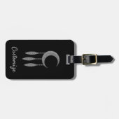 Silver Crescent Moon Feathers Thunder_Cove Bagagelabel (Voorkant horizontaal)