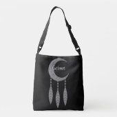 Silver Crescent Moon Feathers Thunder_Cove Crossbody Tas (Achterkant)