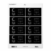 Silver Crescent Moon Feathers Thunder_Cove Etiket (Full Sheet)