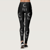 Silver Crescent Moon Feathers Thunder_Cove Leggings (Achterkant)